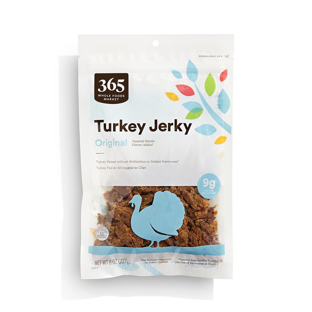 Whole Foods Market Original Turkey Jerky - Healthy Snack for Outdoor Enthusiasts - Natural Flavor - 8 OZ