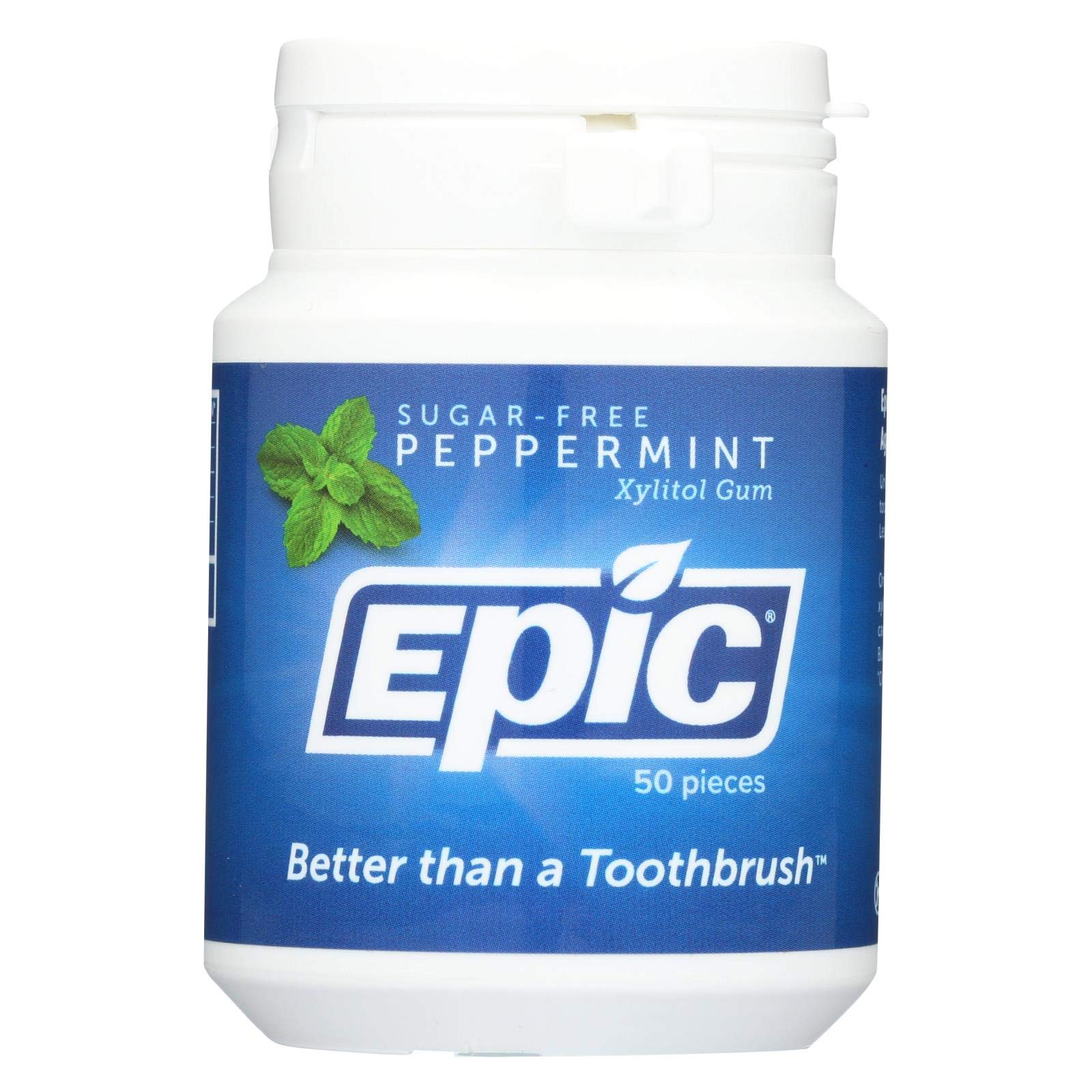 Epic Dental Peppermint Gum - Xylitol Sweetened for Teeth Health - Gluten Free & Wheat Free - Vegan - 50 Count
| Epic De